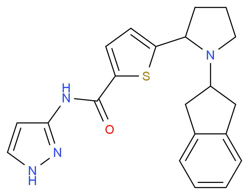 5-[1-(2,3-dihydro-1H-inden-2-yl)-2-pyrrolidinyl]-N-1H-pyrazol-3-yl-2-thiophenecarboxamide_分子结构_CAS_)