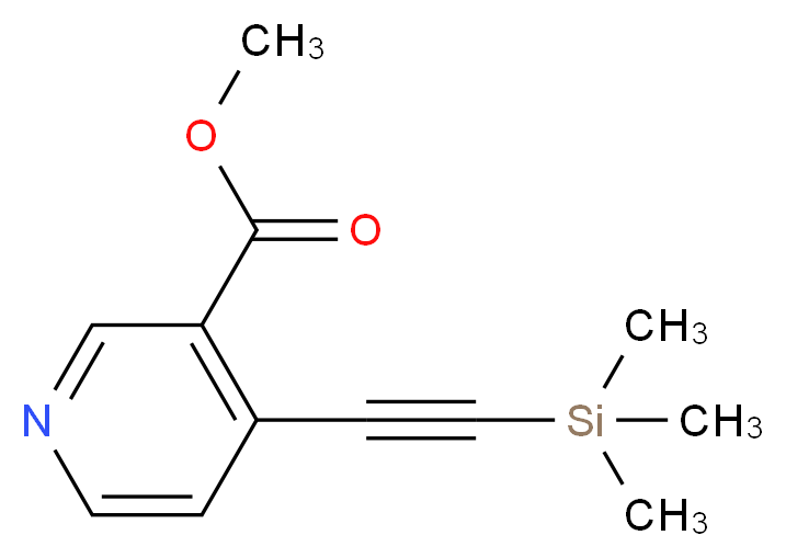 methyl 4-[2-(trimethylsilyl)ethynyl]pyridine-3-carboxylate_分子结构_CAS_1196156-28-1