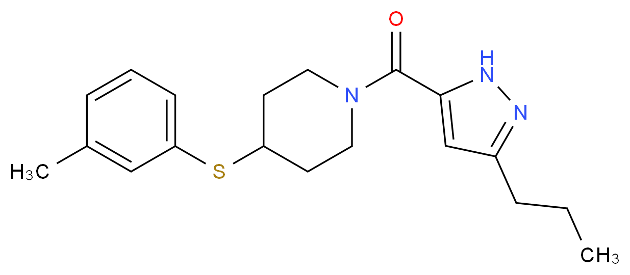 4-[(3-methylphenyl)thio]-1-[(3-propyl-1H-pyrazol-5-yl)carbonyl]piperidine_分子结构_CAS_)