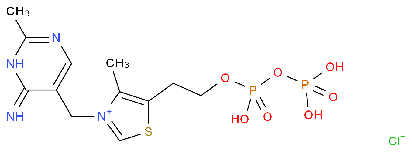 5-(2-{[hydroxy(phosphonooxy)phosphoryl]oxy}ethyl)-3-[(6-imino-2-methyl-1,6-dihydropyrimidin-5-yl)methyl]-4-methyl-1,3-thiazol-3-ium chloride_分子结构_CAS_154-87-0