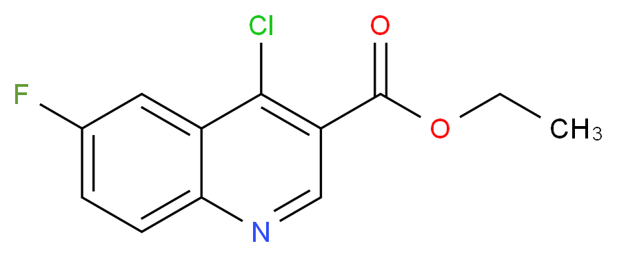 4-氯-6-氟喹啉-3-甲酸乙酯_分子结构_CAS_77779-49-8)
